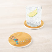 meisjes en katten zandsteen onderzetter (Zijkant)