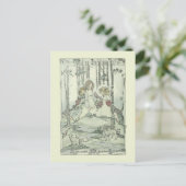 Meisjes en lammeren van Jessie Marion King Briefkaart (Staand voorkant)