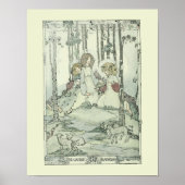 Meisjes en lammeren van Jessie Marion King Poster (Voorkant)