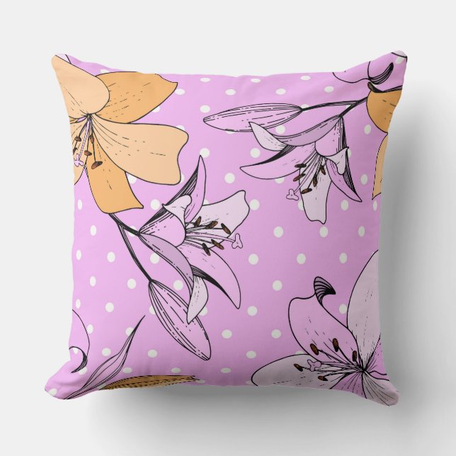 Meisjes en liefje, dunne, florale, schattige  inkt kussen (Voorkant)