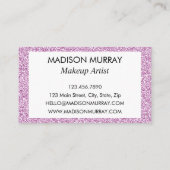 Meisjes en Lila Paars Glitter Sparkle Monogram Visitekaartje (Achterkant)