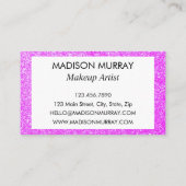 Meisjes en Lila Paars Glitter Sparkle Monogram Visitekaartje (Achterkant)