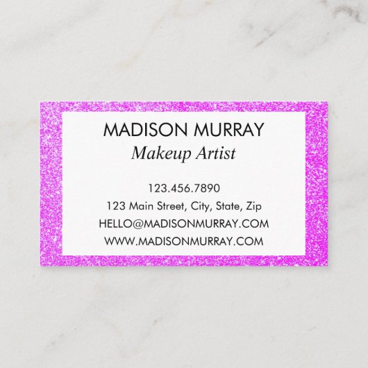 Meisjes en Lila Paars Glitter Sparkle Monogram Visitekaartje (Achterkant)
