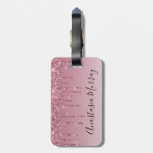 Meisjes en Paarse Glam Roos Gold Glitter Drivers N Bagagelabel (Achterkant verticaal)