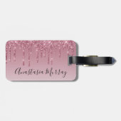 Meisjes en Paarse Glam Roos Gold Glitter Drivers N Bagagelabel (Achterkant horizontaal)