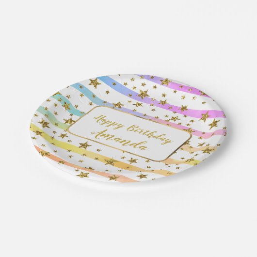 Meisjes en sterren op maat papieren bordje (Gekanteld)