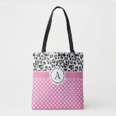 Meisjes en stippen drukken een monogram canvas tas (Voorkant)