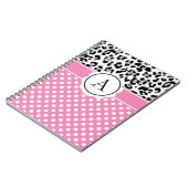 Meisjes en stippen drukken een monogram notitieboe notitieboek (Linkerzijde)