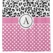 Meisjes en stippen drukken monogram af douchegordijn (Voorkant)