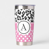 Meisjes en stippen drukken monogram af geïsoleerde drinkbeker (Links)