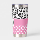 Meisjes en stippen drukken monogram af geïsoleerde drinkbeker (Achterkant)