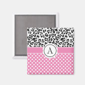 Meisjes en stippen drukken monogram af magneet (Voorkant / Achterkant)