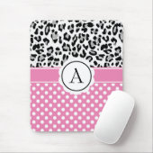 Meisjes en stippen drukken monogram af muismat (Met muis)