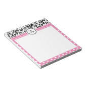 Meisjes en stippen drukken monogram af notitieblok (Schuin)