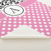 Meisjes en stippen drukken monogram af sherpa deken (3/4)