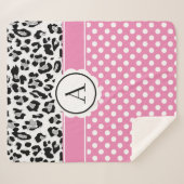 Meisjes en stippen drukken monogram af sherpa deken (Voorkant (horizontaal))