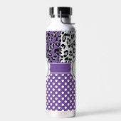 Meisjes en stippen drukken monogram af waterfles (Links)