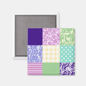 Meisjes en vers Pattern Squares Vector Quilt Magneet (Voorkant / Achterkant)