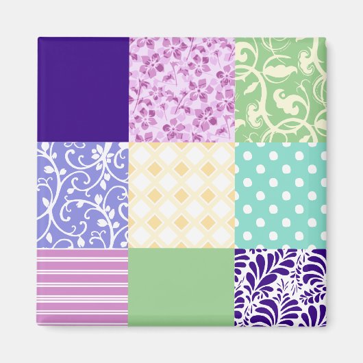 Meisjes en vers Pattern Squares Vector Quilt Magneet (Voorkant)