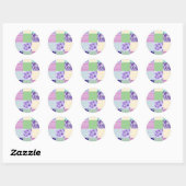 Meisjes en vers Pattern Squares Vector Quilt Ronde Sticker (Vel)