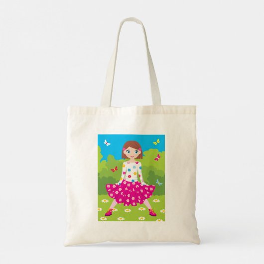 Meisjes en vlinders Canvas tas (Achterkant)