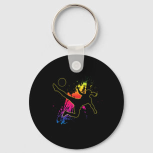 Meisjes- en vrouwenvoetbalcadeau tiener speler pra sleutelhanger