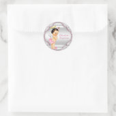 Meisjes Engel Doop Christening Ronde Sticker (Tas)