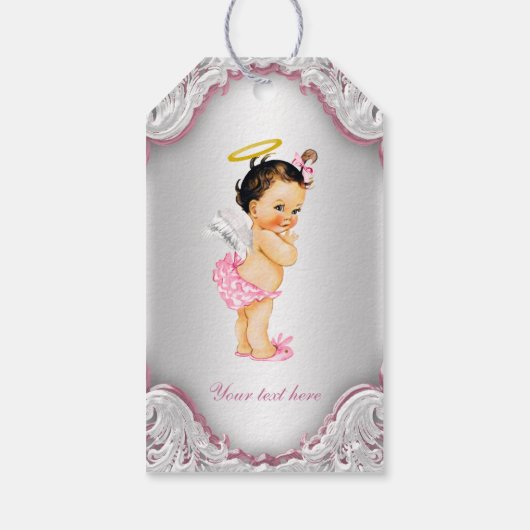 Meisjes Engel Doop Dank u Cadeaulabel (Achterkant)