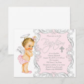 Meisjes engel doop kaart (Voorkant / Achterkant)