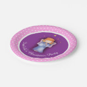 Meisjes engel gepersonaliseerde kerst papier bord (Gekanteld)