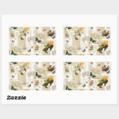 Meisjes  Ephemera Mode Collage met naam Rechthoekige Sticker (Vel)