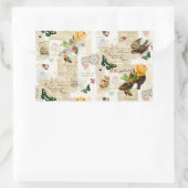 Meisjes  Ephemera Mode Collage met naam Rechthoekige Sticker (Tas)