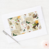 Meisjes  Ephemera Mode Collage met naam Rechthoekige Sticker (Envelop)