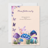 Meisjes Fairy Paarse paddenstoel vlinder Verjaarda Kaart (Achterkant)