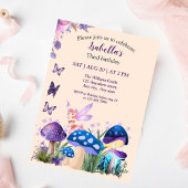Meisjes Fairy Paarse paddenstoel vlinder Verjaarda Kaart