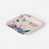 Meisjes Fairy Paarse paddenstoel vlinder Verjaarda Papieren Bordje (Gebogen)