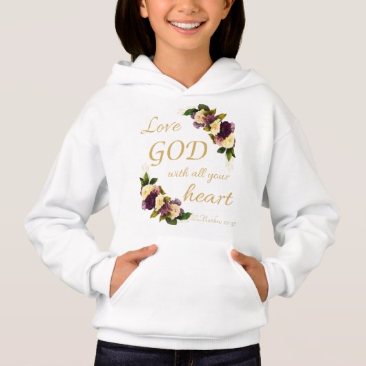 Meisjes Faith Flowers: Liefde GOD met al je hart (Voorkant)