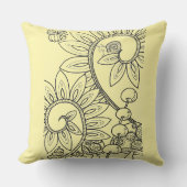 Meisjes fantasie bloem slak gingham kussen (Voorkant)