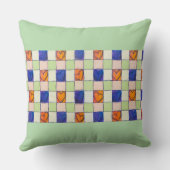 Meisjes fantasie bloem vlinder gingham kussen (Achterkant)