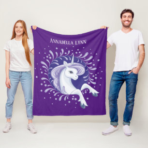 meisjes fantasy unicorn noemen Fleece Blanket Deken