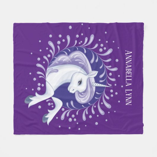 meisjes fantasy unicorn noemen Fleece Blanket Deken (Voorkant (Horizontaal))