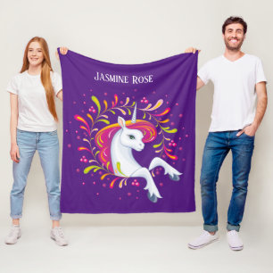 meisjes fantasy unicorn voegen naam toe fleece deken