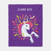 meisjes fantasy unicorn voegen naam toe fleece deken (Voorkant)