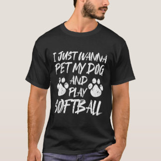 Meisjes Fastpitch Funny Softball Dog T-shirt