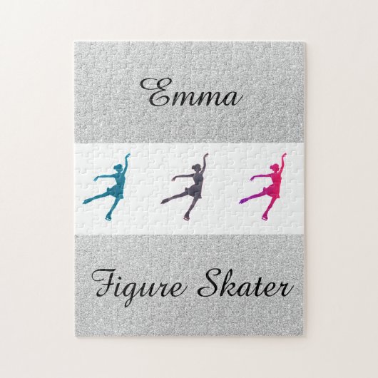 Meisjes Faux Glitter Schaatsen / Kunstschaatsen Legpuzzel (Verticaal)