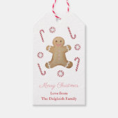 Meisjes Feestdagen Gingerbrood Man Peppermint Snoe Cadeaulabel (Voorkant)