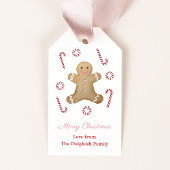 Meisjes Feestdagen Gingerbrood Man Peppermint Snoe Cadeaulabel