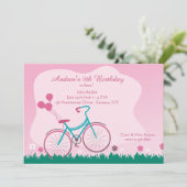 Meisjes Fiets Uitnodiging (Staand voorkant)