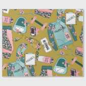 Meisjes Fitness Patroon Cadeaupapier (Vlak)