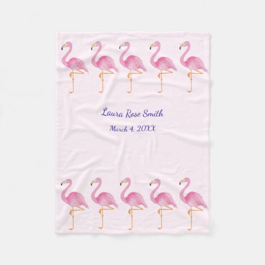 Meisjes flamingo's Fleece Deken (Voorkant)